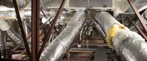 duct work in the building science lab in the attic, photo