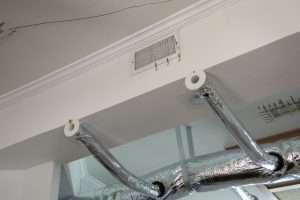 air conditioning duct tests in the manufactured housing lab, photo