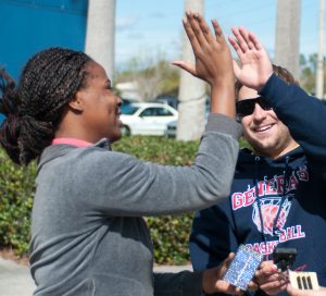 Teachers use solar panels during a workshop photo