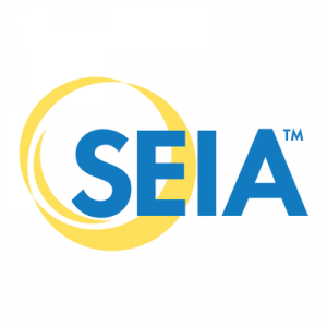 SEIA logo, a stylized sun behind the letters SEIA