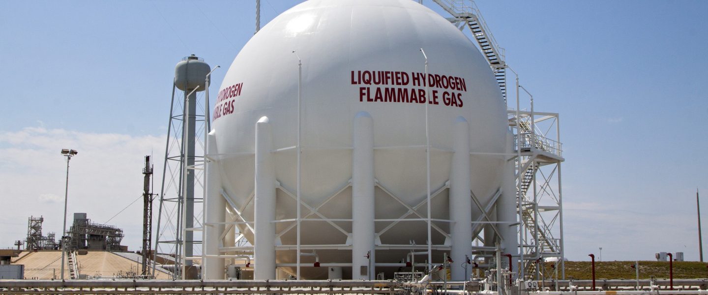 Liquified Hydrogen storage tank with Flammable Gas at NASA's Kennedy Space Center photo