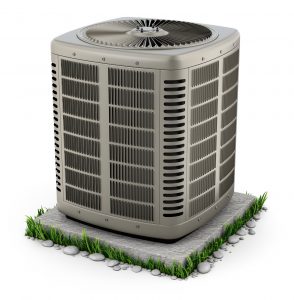 Heating and air conditioner unit on the stand 3D illustration