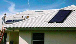 solar thermal system on roof