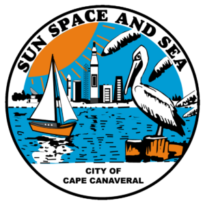 City of Cape Canaveral logo. Sun, Space and Sea.